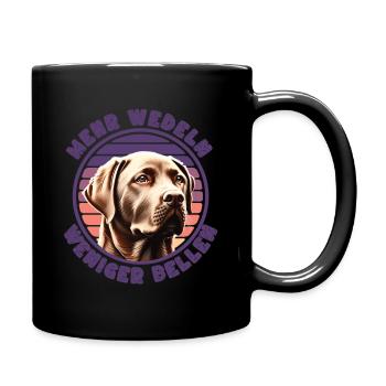 Labrador Mehr wedeln weniger bellen - Tasse einfarbig - Schwarz - Rechts