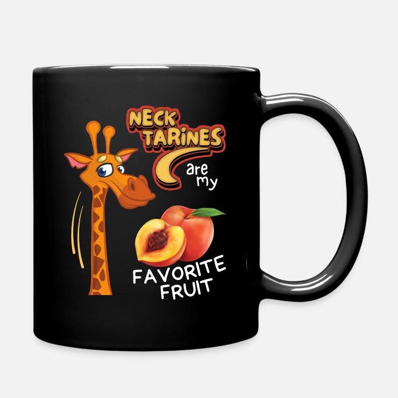 Giraffe lustiger Spruch, Comic-Giraffe, Wortspiel, - Tasse einfarbig - Schwarz