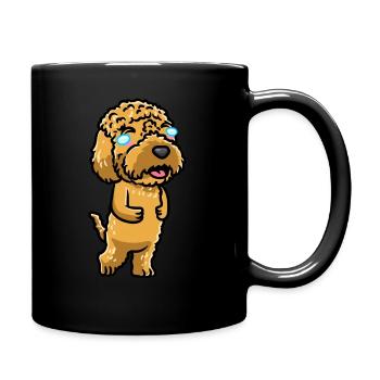 Kawaii Cockapoo Hund Lachend Emoticon - Tasse einfarbig - Schwarz - Rechts