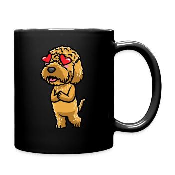 Kawaii Cockapoo Hund Verliebt Emoticon - Tasse einfarbig - Schwarz - Rechts