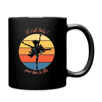 Et c est Party pour faire la fête - Mug uni - noir - Droite