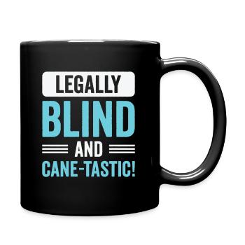 Braille-Schrift Blinde Blindheit Bewusstsein - Tasse einfarbig - Schwarz - Rechts