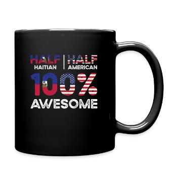 Moitié haïtien haïtien américain USA - Mug uni - noir - Droite