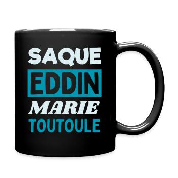 Saque eddin marie toutoule tshirt chti humour - Mug uni - noir - Droite