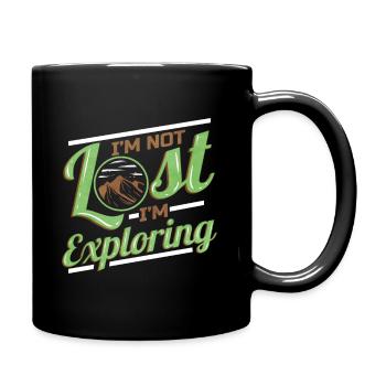 Logo I'm Not Lost I'm Exploring On Camping - Tasse einfarbig - Schwarz - Rechts
