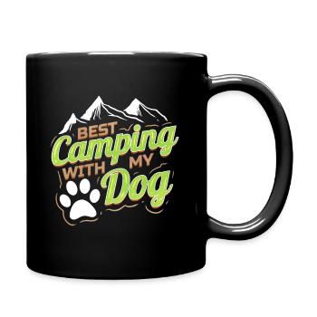 Logo For Dog Lovers With Paw On Camping - Full Colour Mug - black - Right