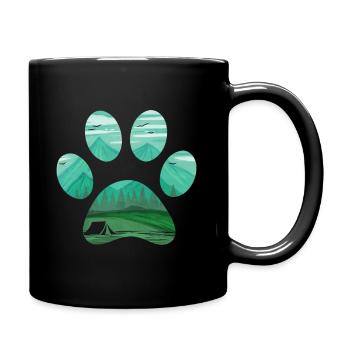 Tente de camping dans une patte de chien sur le camping - Mug uni - noir - Droite