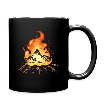 Camp Fire With Mountains On Camping - Full Colour Mug - black - Right