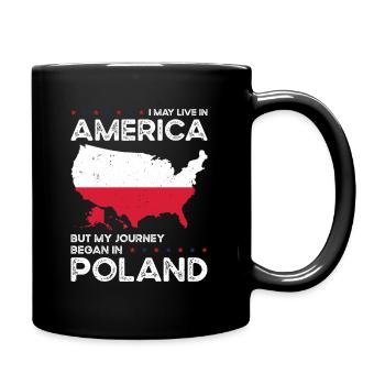 Born Polish Poland American USA Citizenship - Full Colour Mug - black - Right