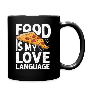 Essen ist meine Liebessprache - Tasse einfarbig - Schwarz - Rechts