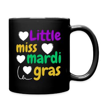 cute Little miss mardi gras 2023 - Full Colour Mug - black - Right