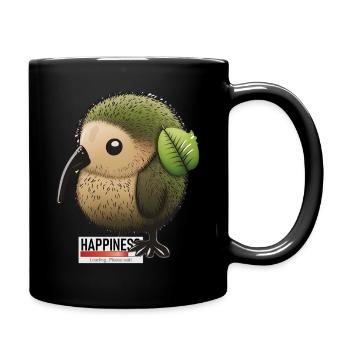 Kiwi in Love | Design mit Herz zum Valentinstag - Tasse einfarbig - Schwarz - Rechts