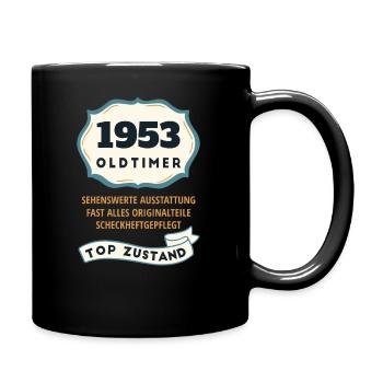 Geburtstag Geschenkidee - 1953 Oldtimer Vintage - Tasse einfarbig - Schwarz - Rechts
