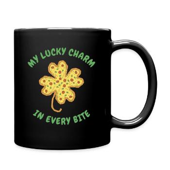 Restauration rapide de la Saint-Patrick Shamrock Pizza - Mug uni - noir - Droite