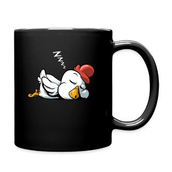 Poulet endormi Coq Poulet - Mug uni - noir - Droite