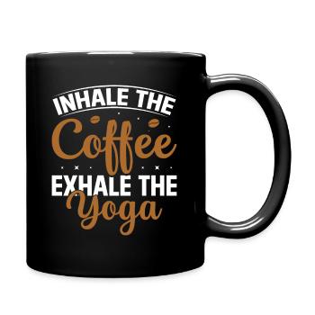 Atme Kaffee ein und Yoga aus Entspannung Koffein - Tasse einfarbig - Schwarz - Rechts