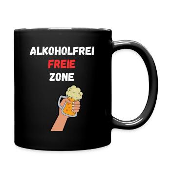 Alkoholfrei freie Zone - Tasse einfarbig - Schwarz - Rechts