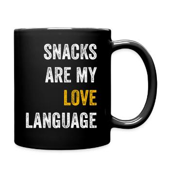 Snacks sind meine Liebessprache - Tasse einfarbig - Schwarz - Rechts