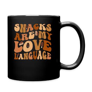Snacks sind meine Liebessprache - Tasse einfarbig - Schwarz - Rechts