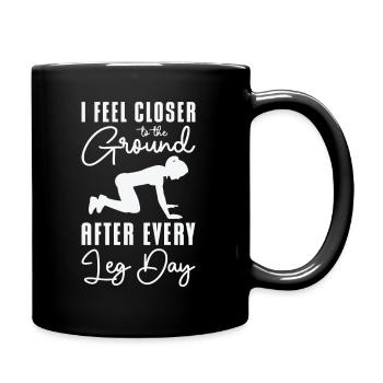 Muskelkater Gewichtheber Bein Tag Fitness Workout - Tasse einfarbig - Schwarz - Rechts