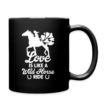 Saint-Valentin Equitation Love Horse Silhouette - Mug uni - noir - Droite