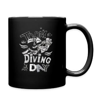 Aujourd’hui est un jour de plongée cadeau à la craie - Mug uni - noir - Droite