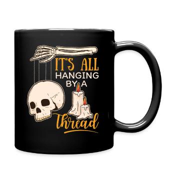 Skull Skull, Marionette, Skeleton Hand, Saying - Full Colour Mug - black - Right