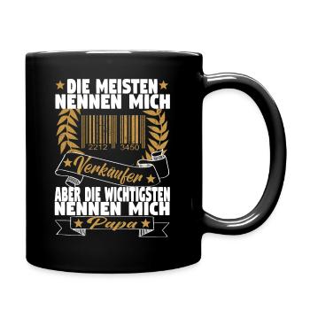 Verkäufer Vatertag Einzelhandel Einzelhändler Papa - Tasse einfarbig - Schwarz - Rechts