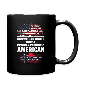 Geboren Norwegisch Norwegen Amerikanisch USA - Tasse einfarbig - Schwarz - Rechts