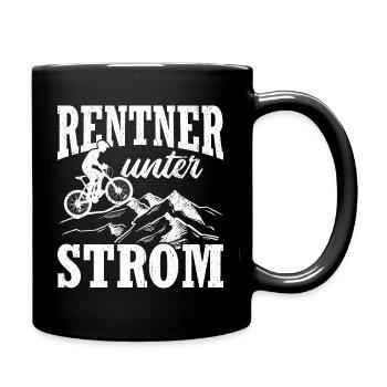 Rentner Unter Strom - E Bike Elektro Radtour Sport - Tasse einfarbig - Schwarz - Rechts