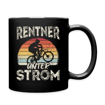 Rentner Ruhestand Fahrrad E-Bike Geschenk Pension - Tasse einfarbig - Schwarz - Rechts