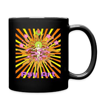 psy art Gaia - Tasse einfarbig - Schwarz - Rechts