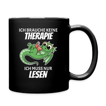 Bücher Drache Drachen - Tasse einfarbig - Schwarz - Rechts