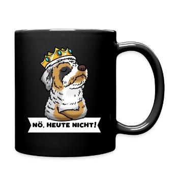 Aussiedoodle Hund Mit Krone Stur - Tasse einfarbig - Schwarz - Rechts