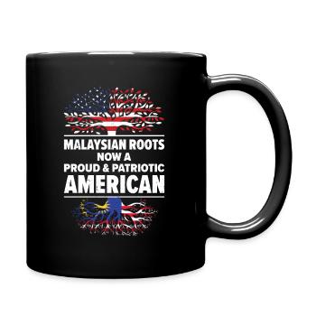 Born Malaysian Malaysia American USA Citizenship - Full Colour Mug - black - Right