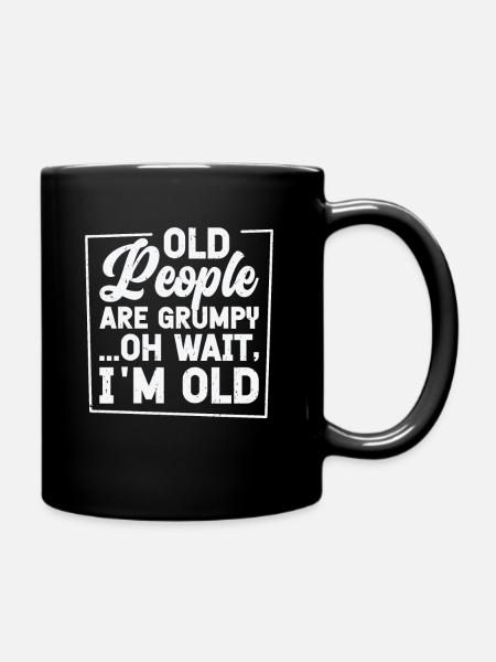 Grumpy Grandparent Vintage Old Person Typographie - Mug uni - noir