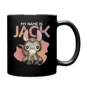 Âne, Jack-Donkey, drôle en disant My-Name-Is-Jack - Mug uni - noir - Droite