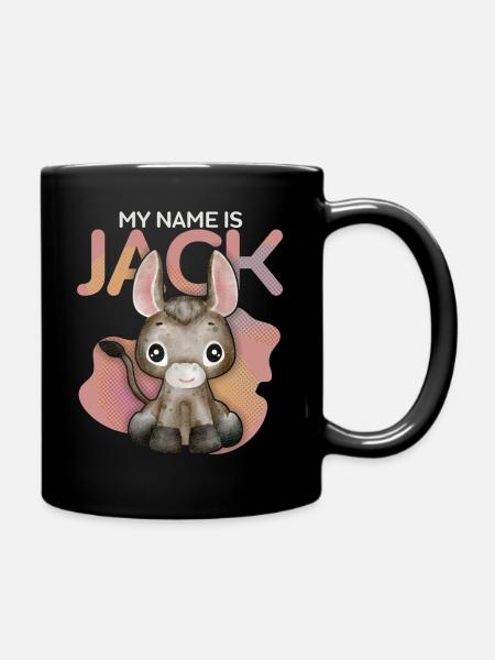 Donkey, Jack-Donkey, funny saying My-Name-Is-Jack - Full Colour Mug - black