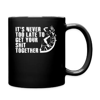 Inspiration positive Hommes Femmes Horloge De Vie - Mug uni - noir - Droite