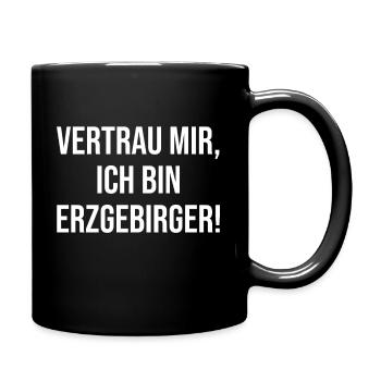 Vertrauen Erzgebirge - Tasse einfarbig - Schwarz - Rechts