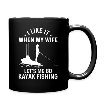 Kayak fishing and kayak fishing - Full Colour Mug - black - Right