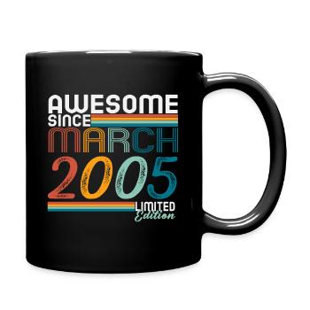 March 2005 Vintage Retro Birthday - Full Colour Mug - black - Right