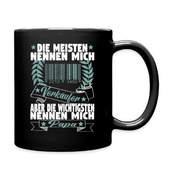 Verkäufer Vatertag Einzelhandel Einzelhändler Papa - Tasse einfarbig - Schwarz - Rechts
