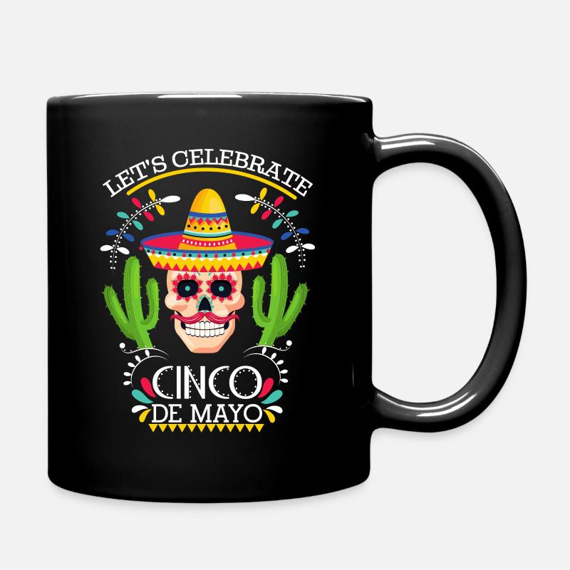 Cinco-De-Mayo, Mexikanischer Feiertag mitTotenkopf - Tasse einfarbig - Schwarz