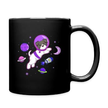 Puppy Dog Owner Astronaut - Full Colour Mug - black - Right
