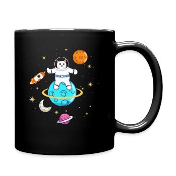 Astronaut Lovers Cat Owners - Full Colour Mug - black - Right