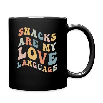 Snacks sind meine Liebessprache - Tasse einfarbig - Schwarz - Rechts