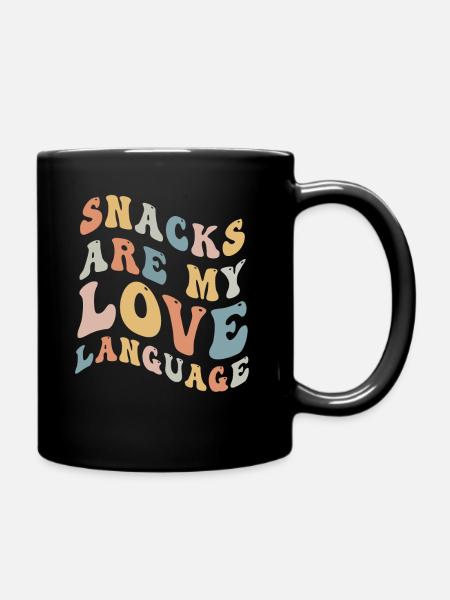 Snacks sind meine Liebessprache - Tasse einfarbig - Schwarz