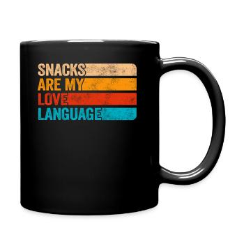 Snacks sind meine Liebessprache - Tasse einfarbig - Schwarz - Rechts