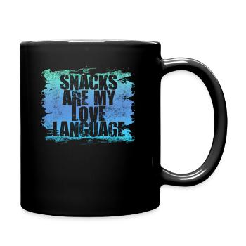 Snacks sind meine Liebessprache - Tasse einfarbig - Schwarz - Rechts